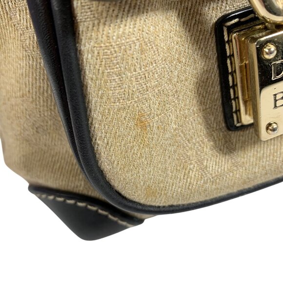 DOONEY BOURKE Monogram Logo Canvas Leather Shoulder Bag Satchel Double Pockets - Picture 7 of 16